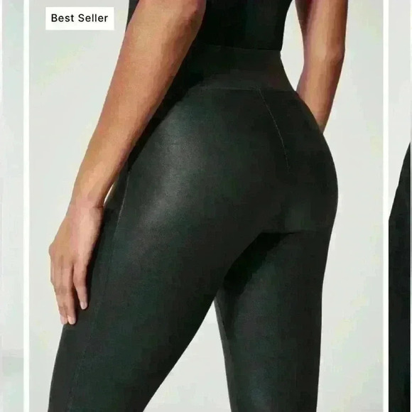 Spanx faux leather leggings. Never worn. Size Large - Picture 1 of 7